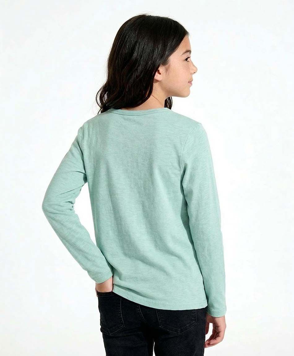 Polera ni&ntilde;a b&aacute;sica manga larga