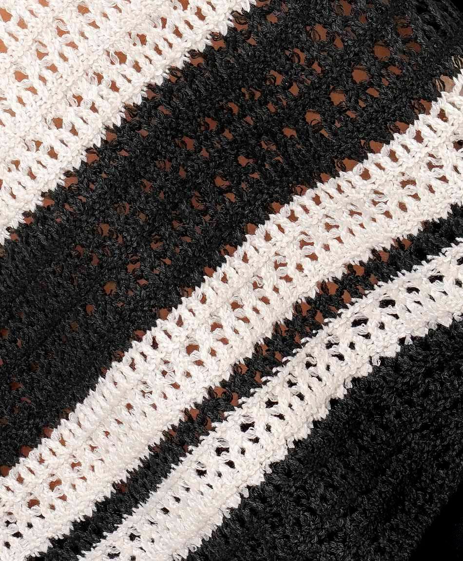 Sweater mujer acanalado black and white