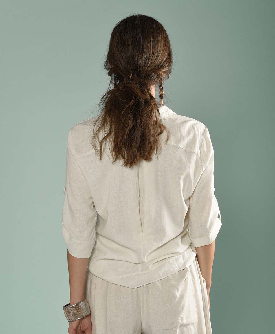 Blusa lino entallada