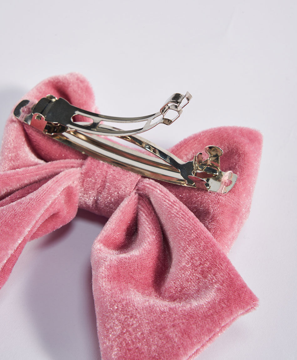 Pinche infantil cinta rosada velvet