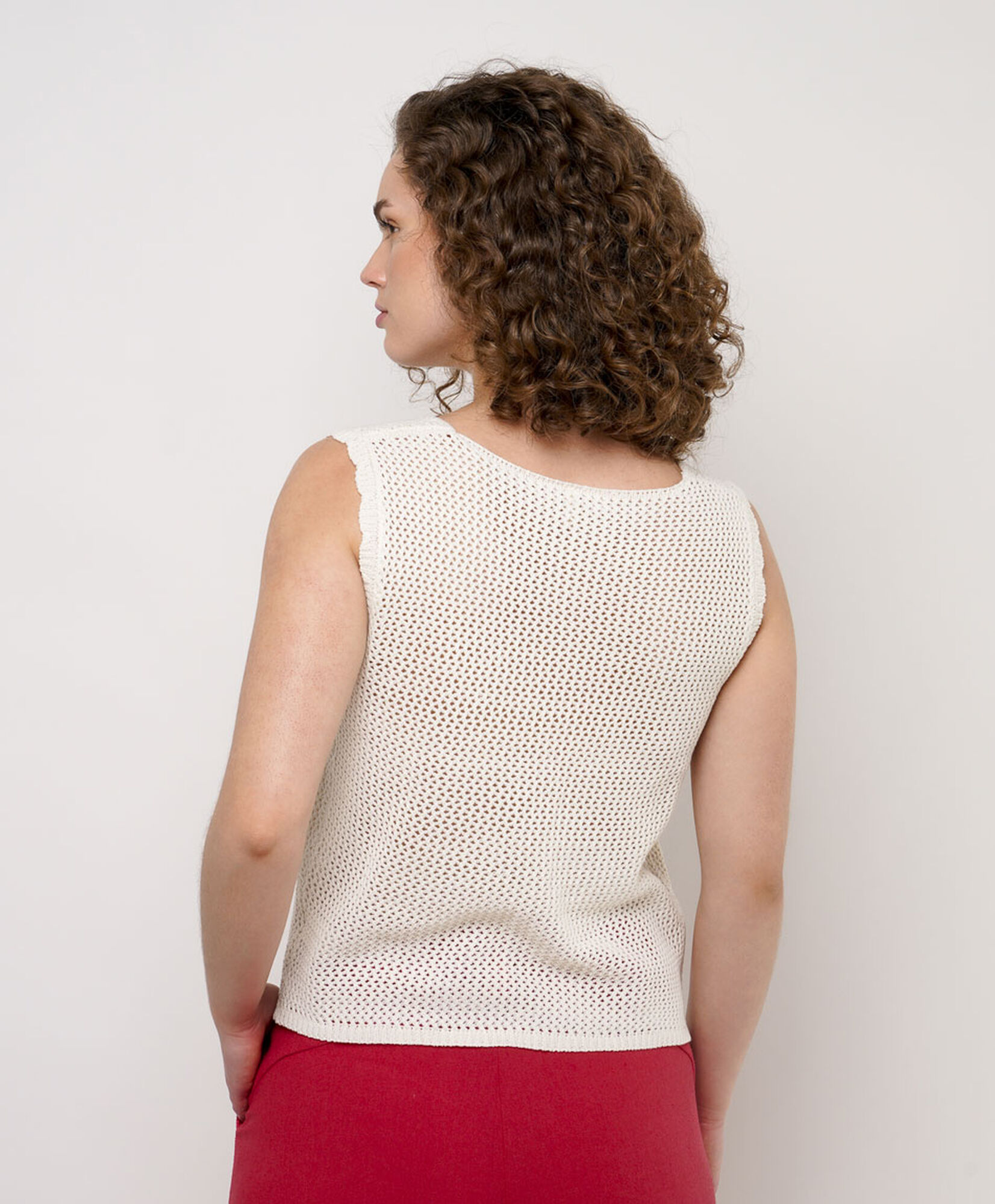 Tejido mujer crochet tiras frontal Tejido mujer crochet tiras frontal