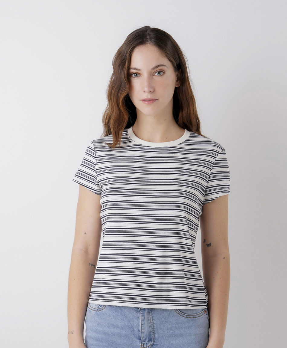 Polera mujer l&iacute;neas mix