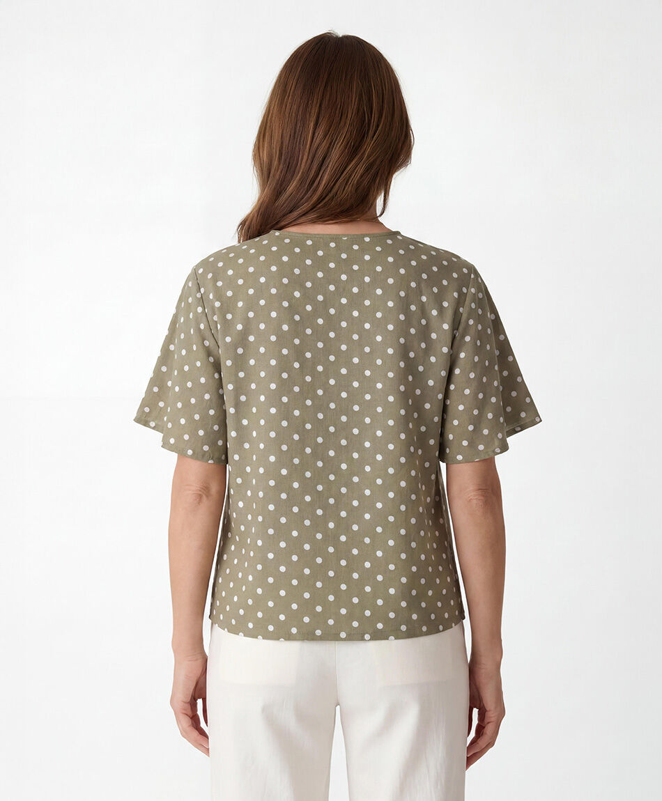 Blusa mujer lunares mangas vuelos