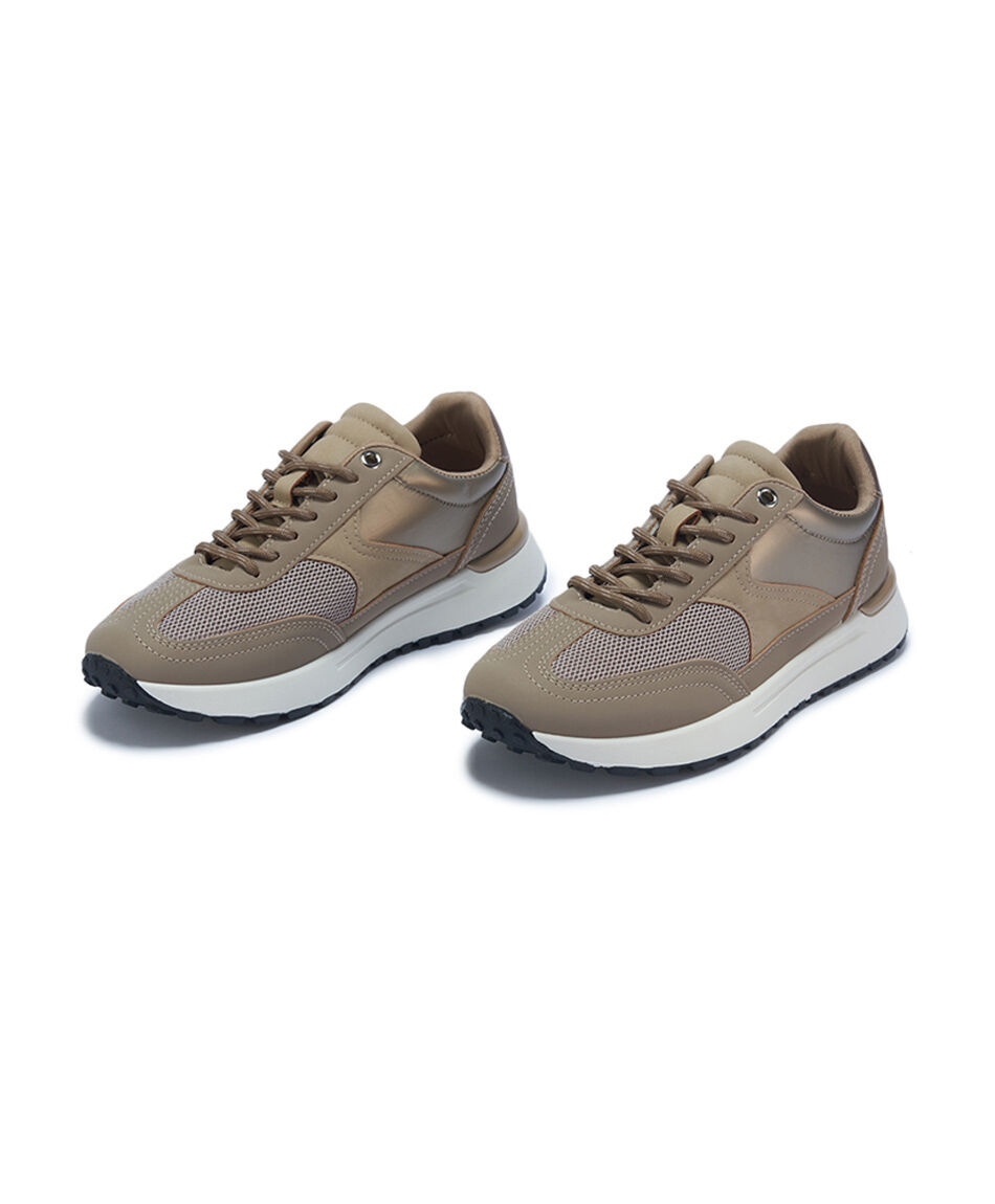 Zapatilla mujer retro gris