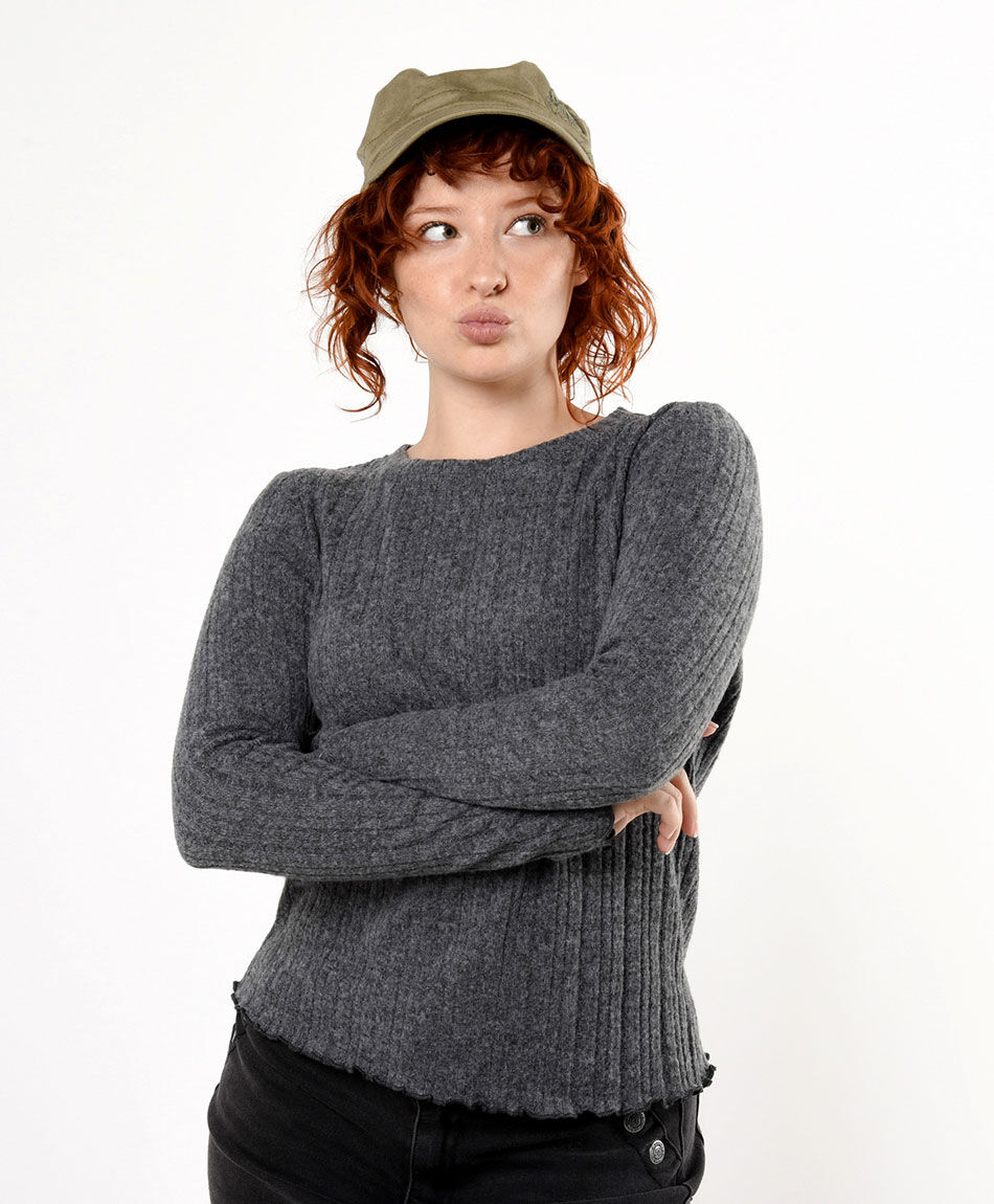 Polera mujer tejida ondas
