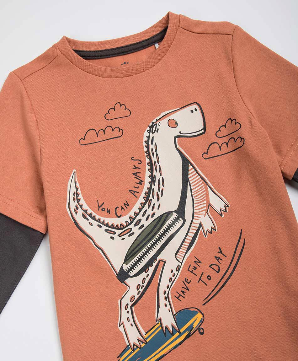 Polera beb&eacute; estampado dinocool