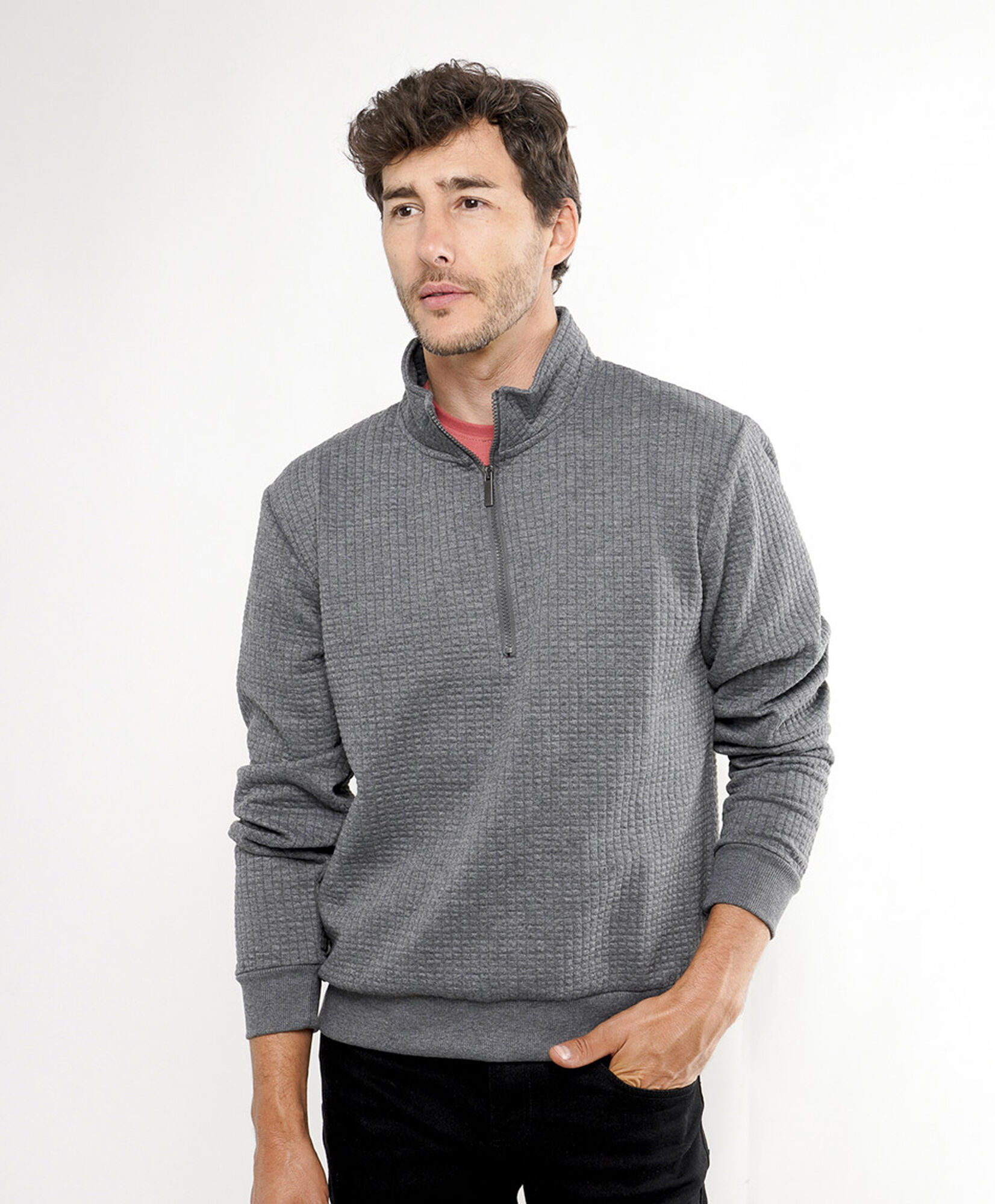 Sweater hombre medio cierre liso Sweater hombre medio cierre liso