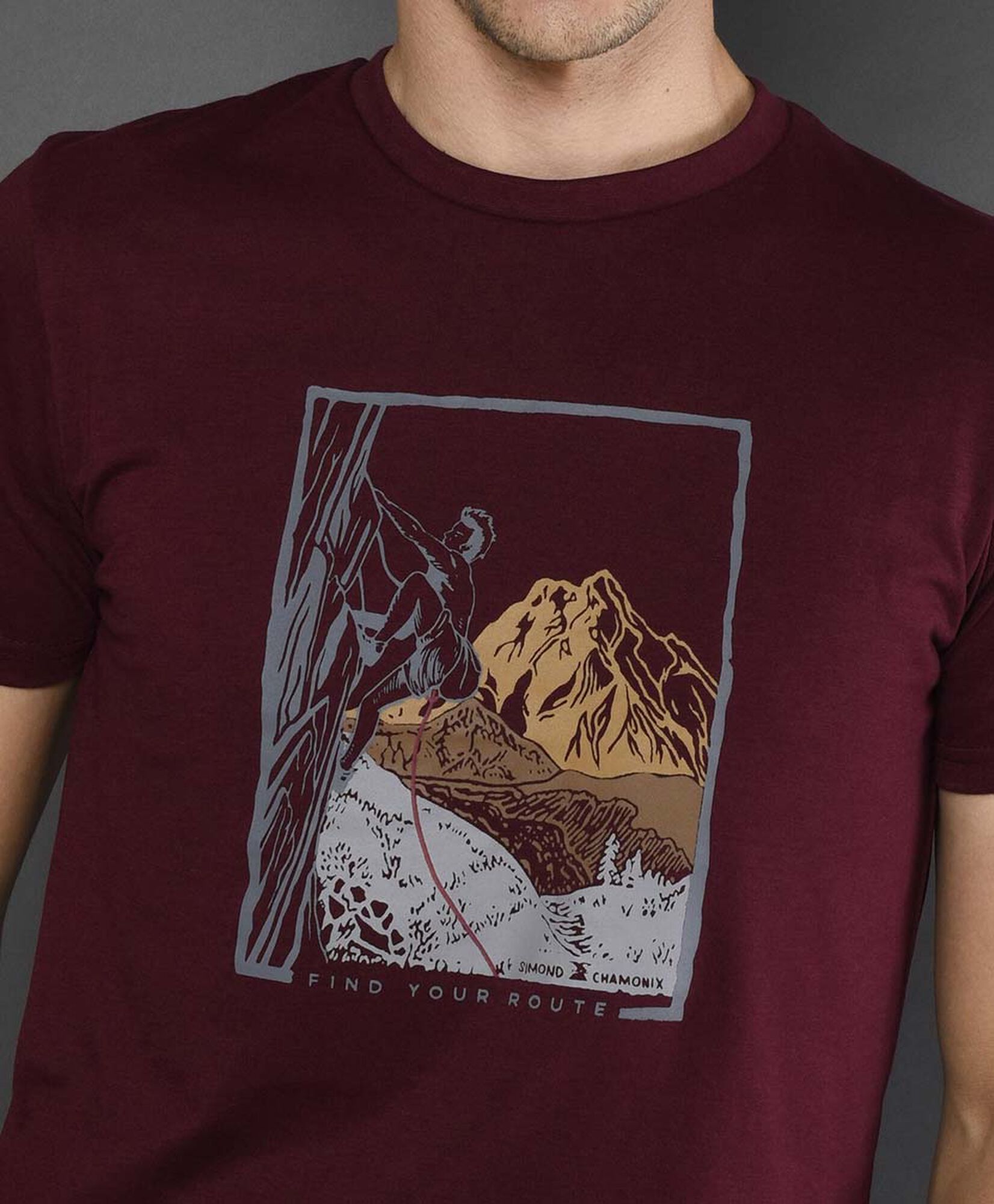 Polera deportiva hombre estampado montaña Polera deportiva hombre estampado montaña