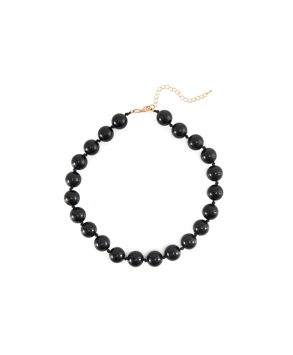 Collar mujer piedras negro