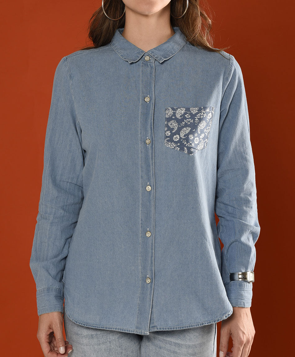 Blusa denim patsh