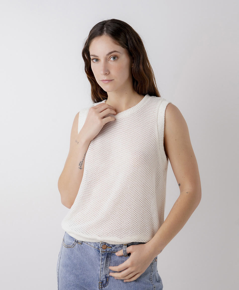 Tejido mujer sin mangas