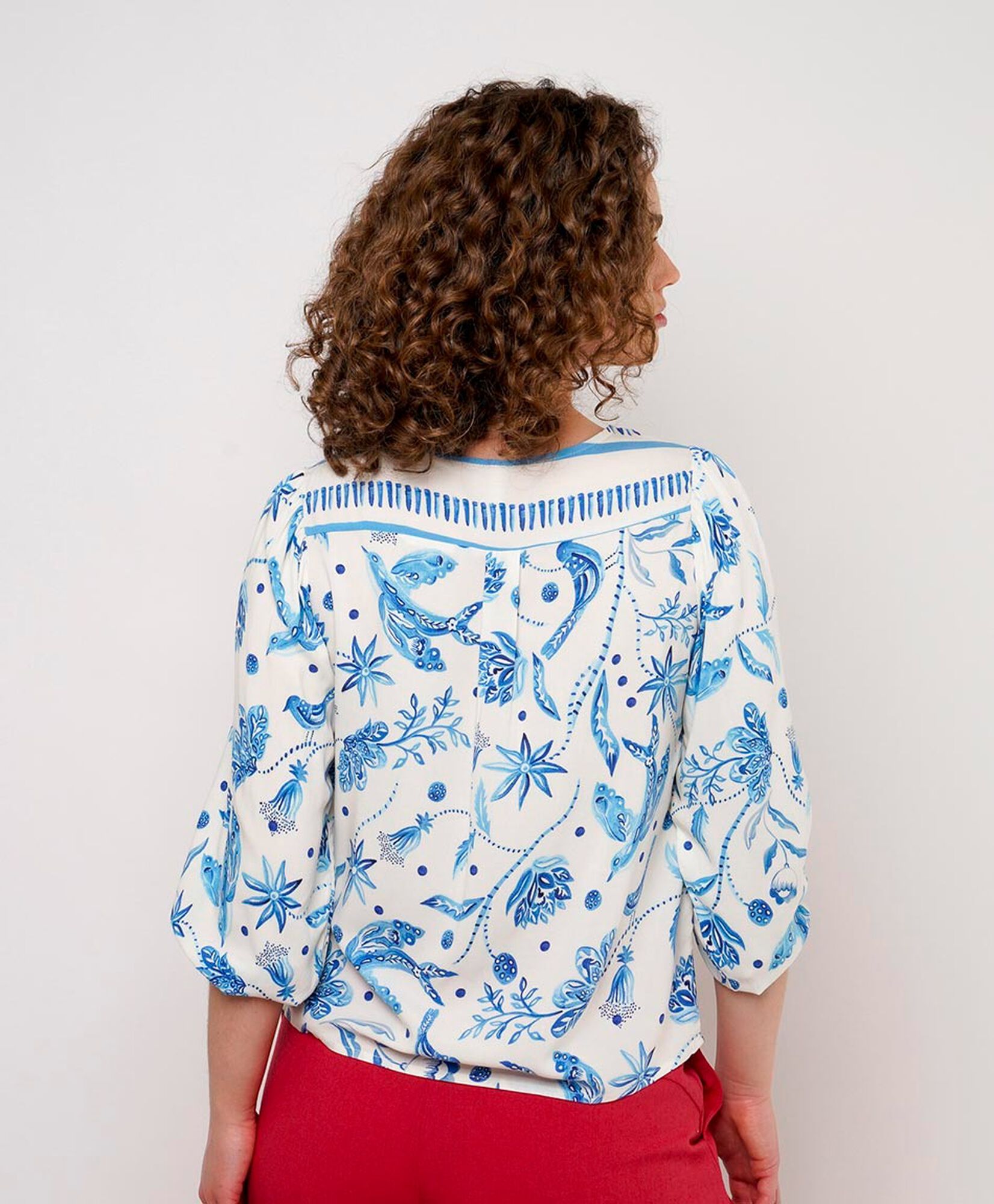Blusa mujer pajaritos manga globo Blusa mujer pajaritos manga globo