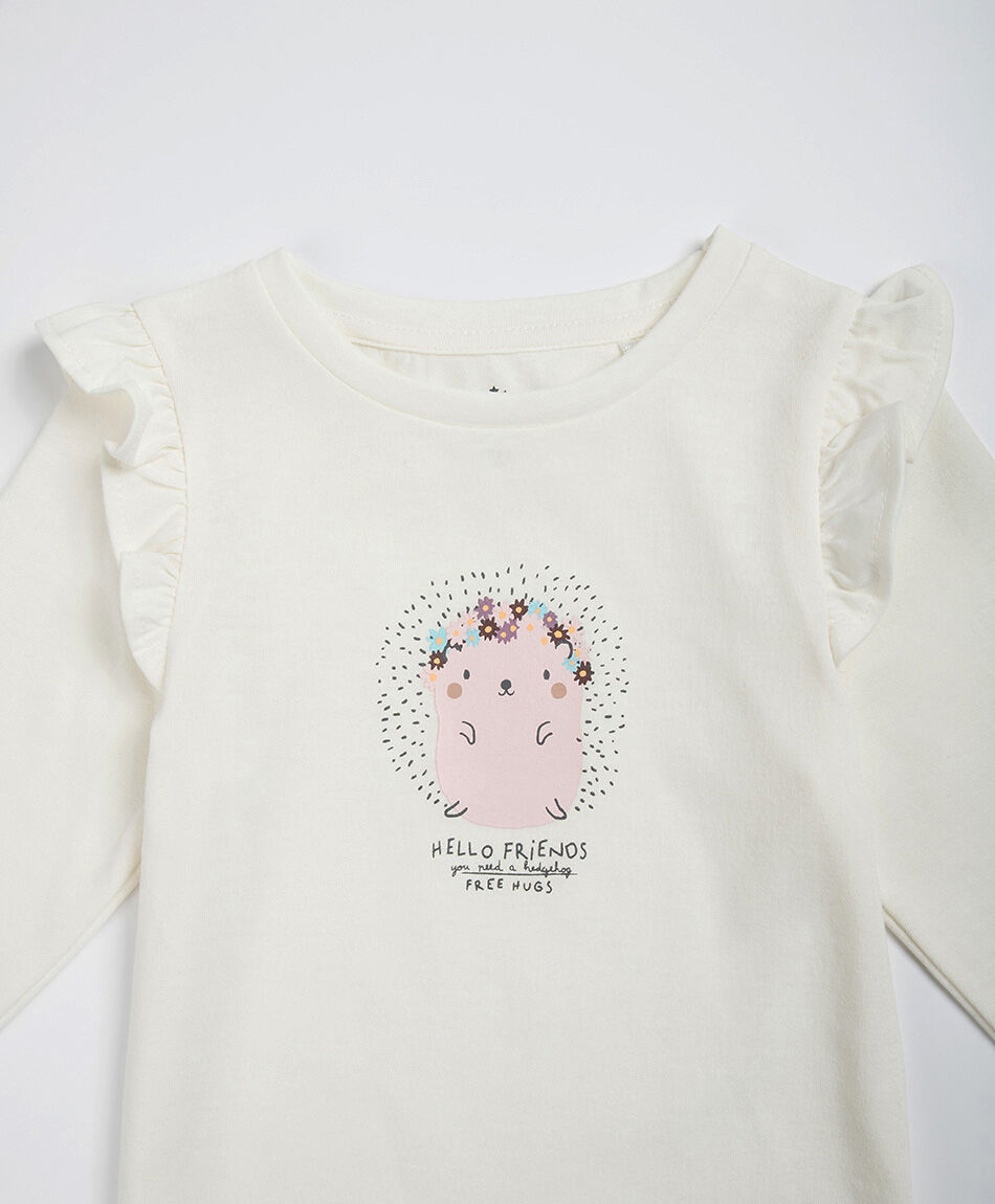 Polera beb&eacute; estampado erizo