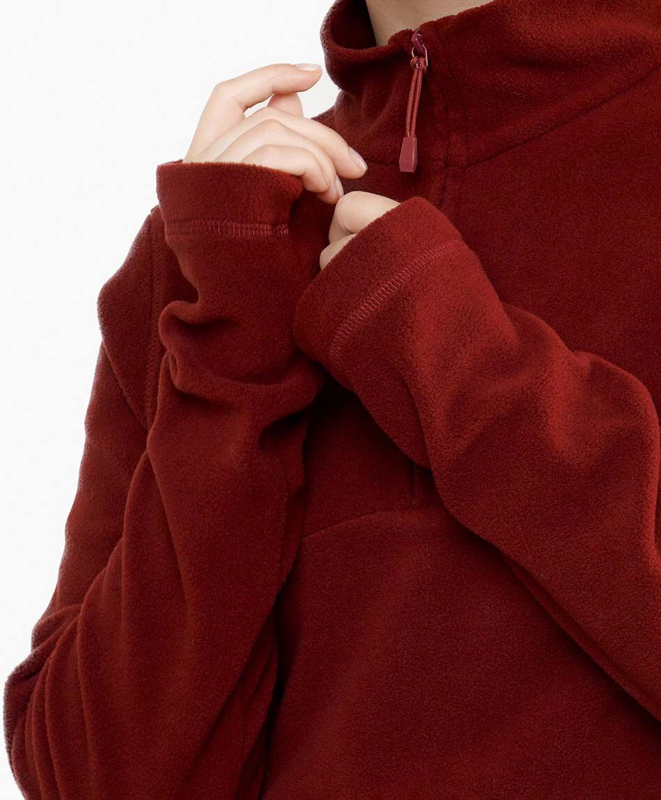 Polar mujer cierre medio rojo