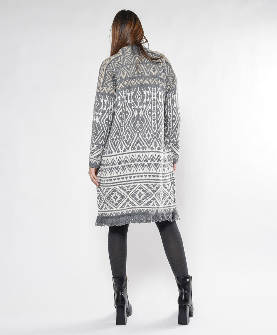 Cardigan mujer largo flecos