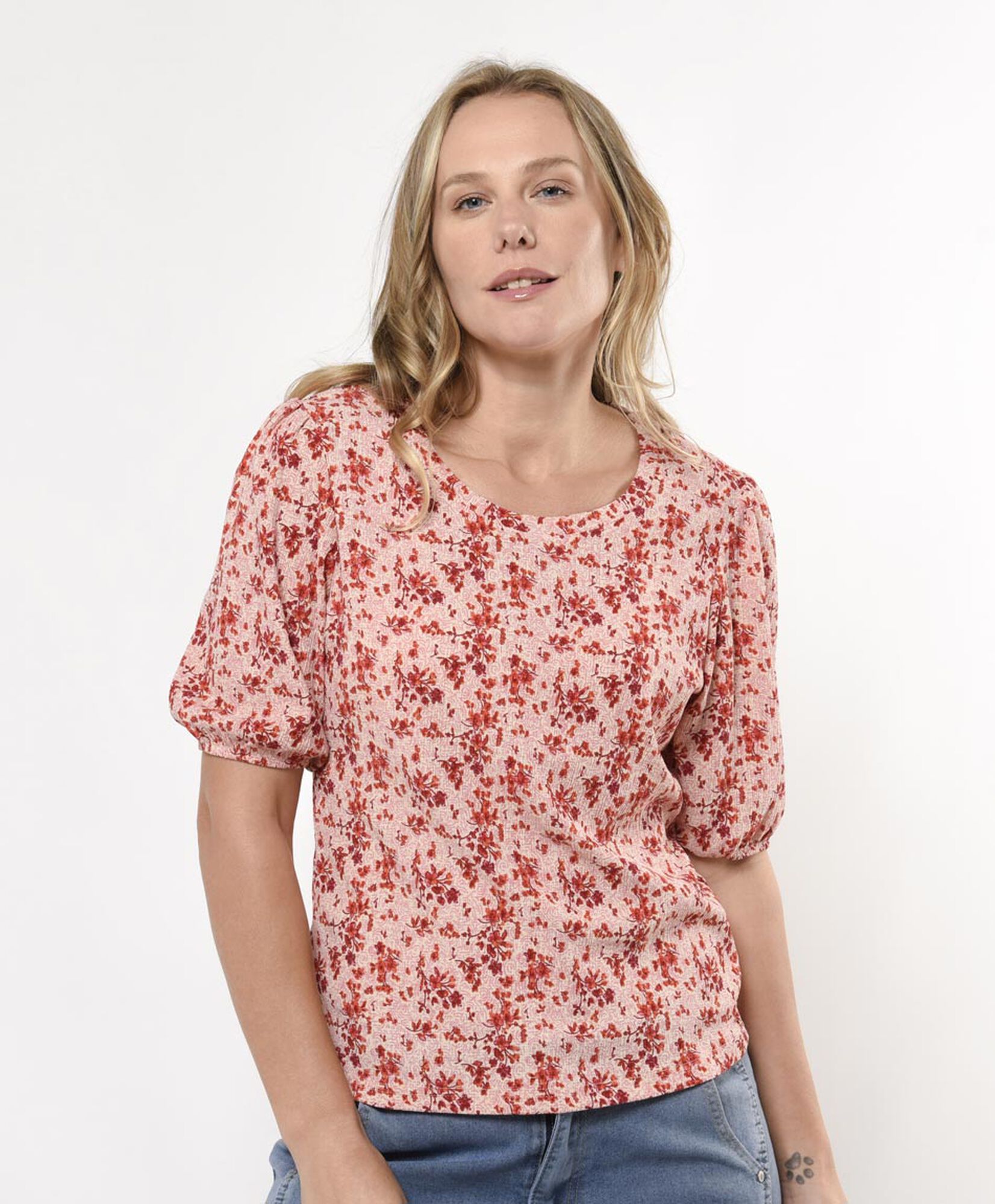 Polera mujer print florcitas Polera mujer print florcitas