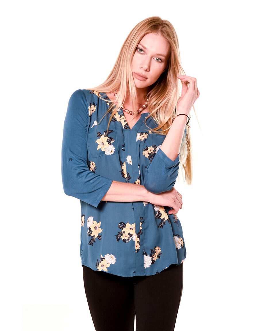 Polera mix print