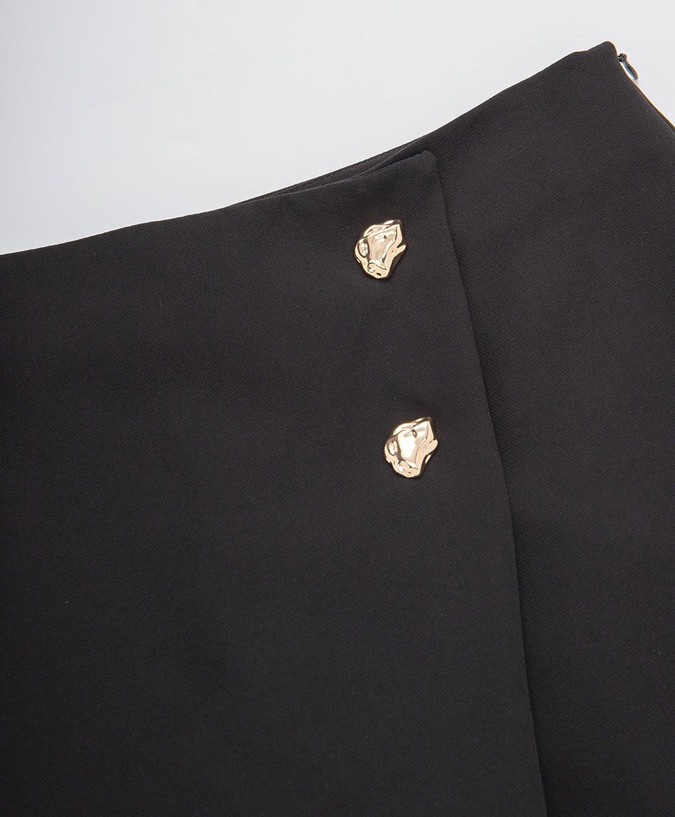 Mini falda mujer short botones dorados