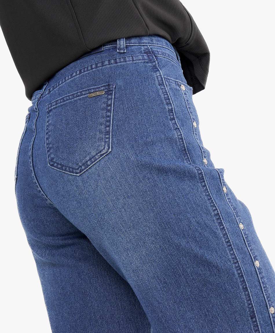 Jeans mujer flare denim tachas