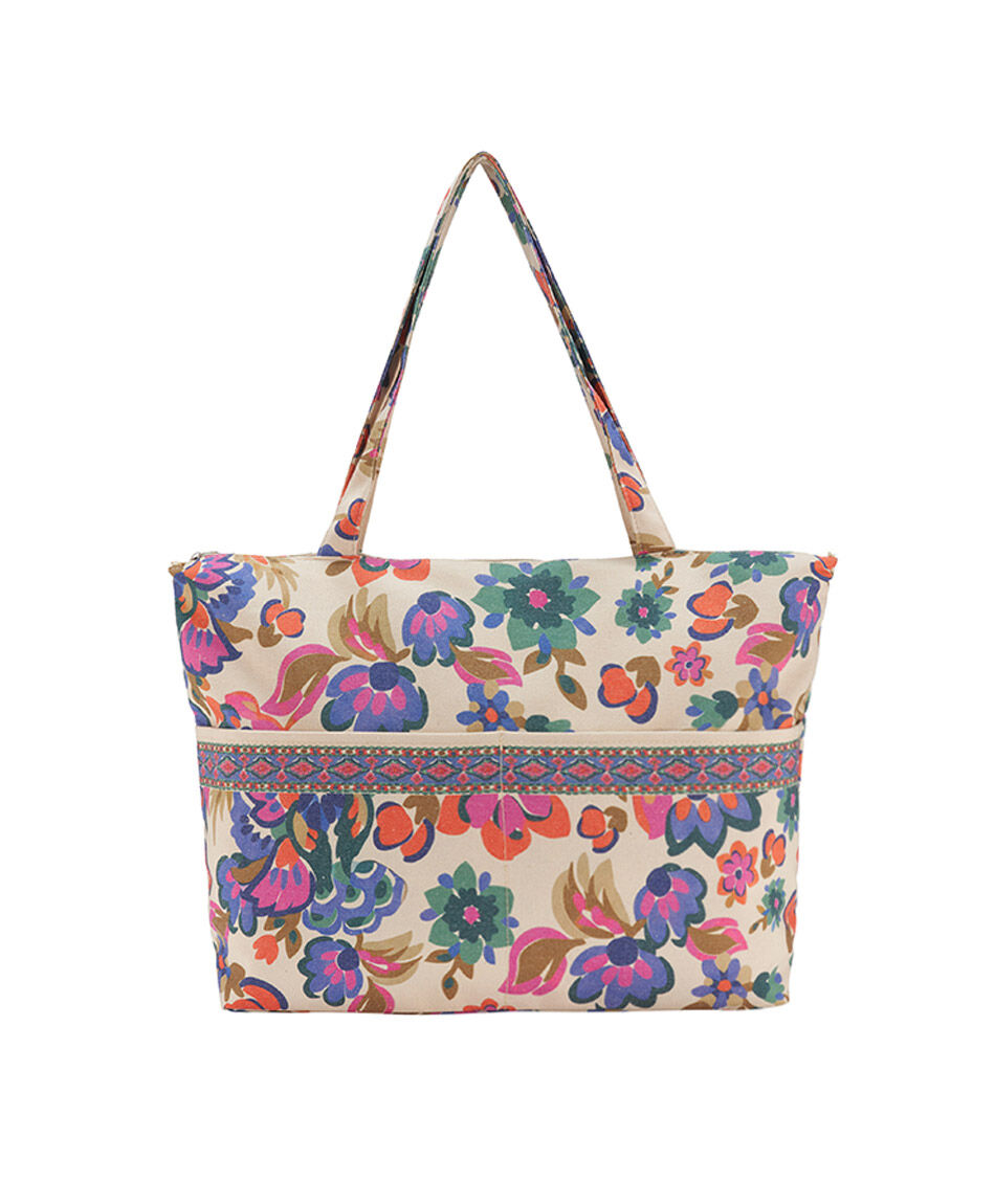 Bolso de playa mujer floreada