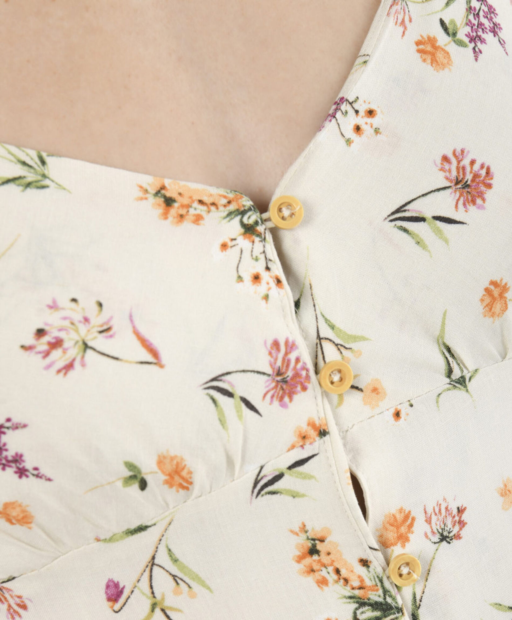 Vestido largo mujer lino floral Vestido largo mujer lino floral