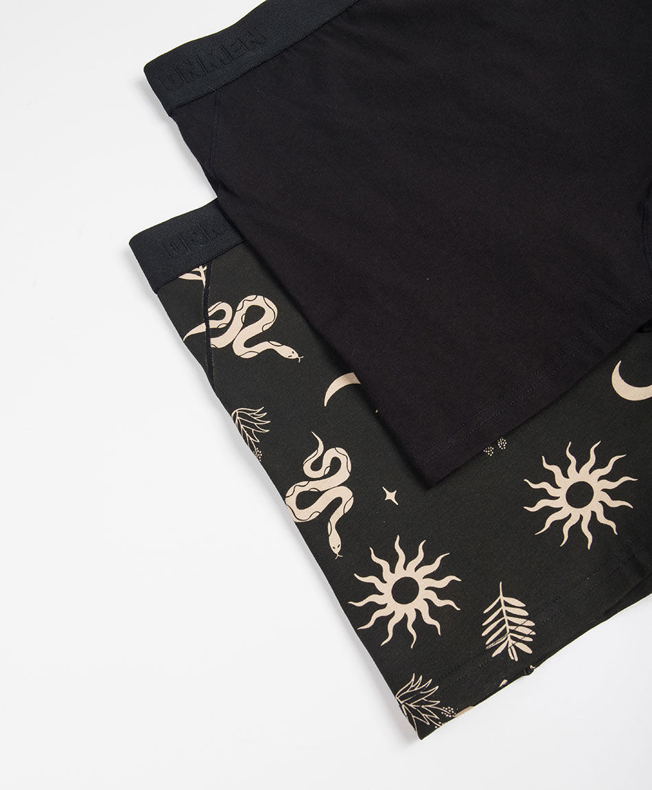 Pack 2 boxer hombre negro sol