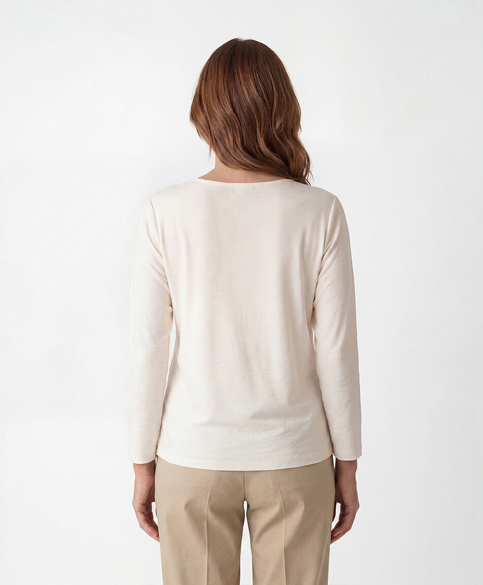 Polera mujer jacquard ondas