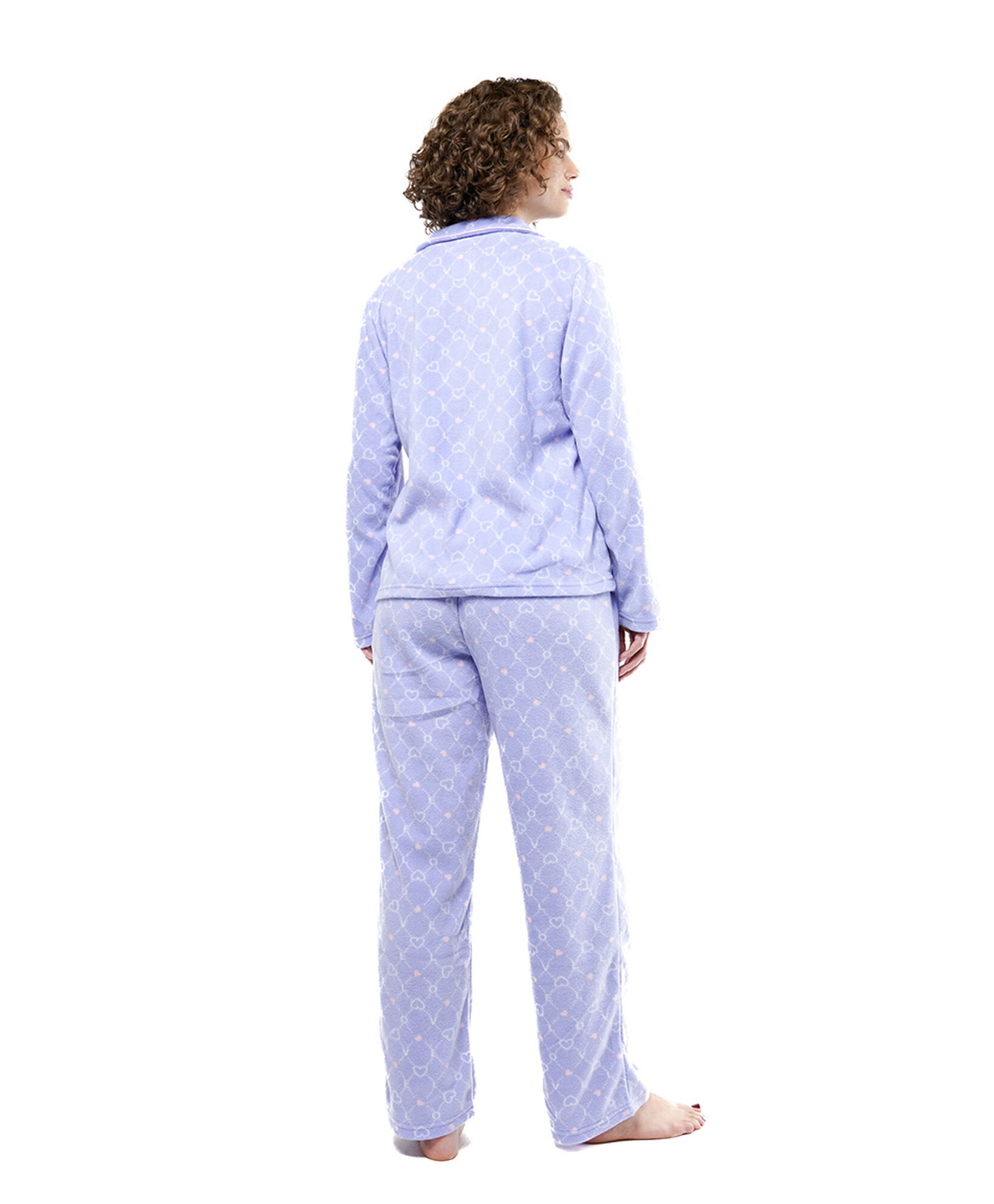 Pijama mujer corazones camisero polar Pijama mujer corazones camisero polar