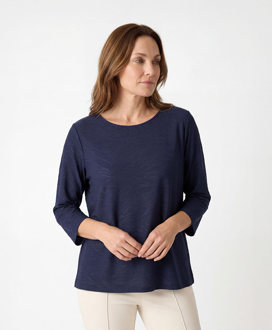 Polera mujer jacquard ondas