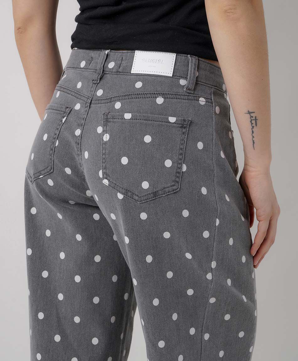Jeans mujer straight puntos