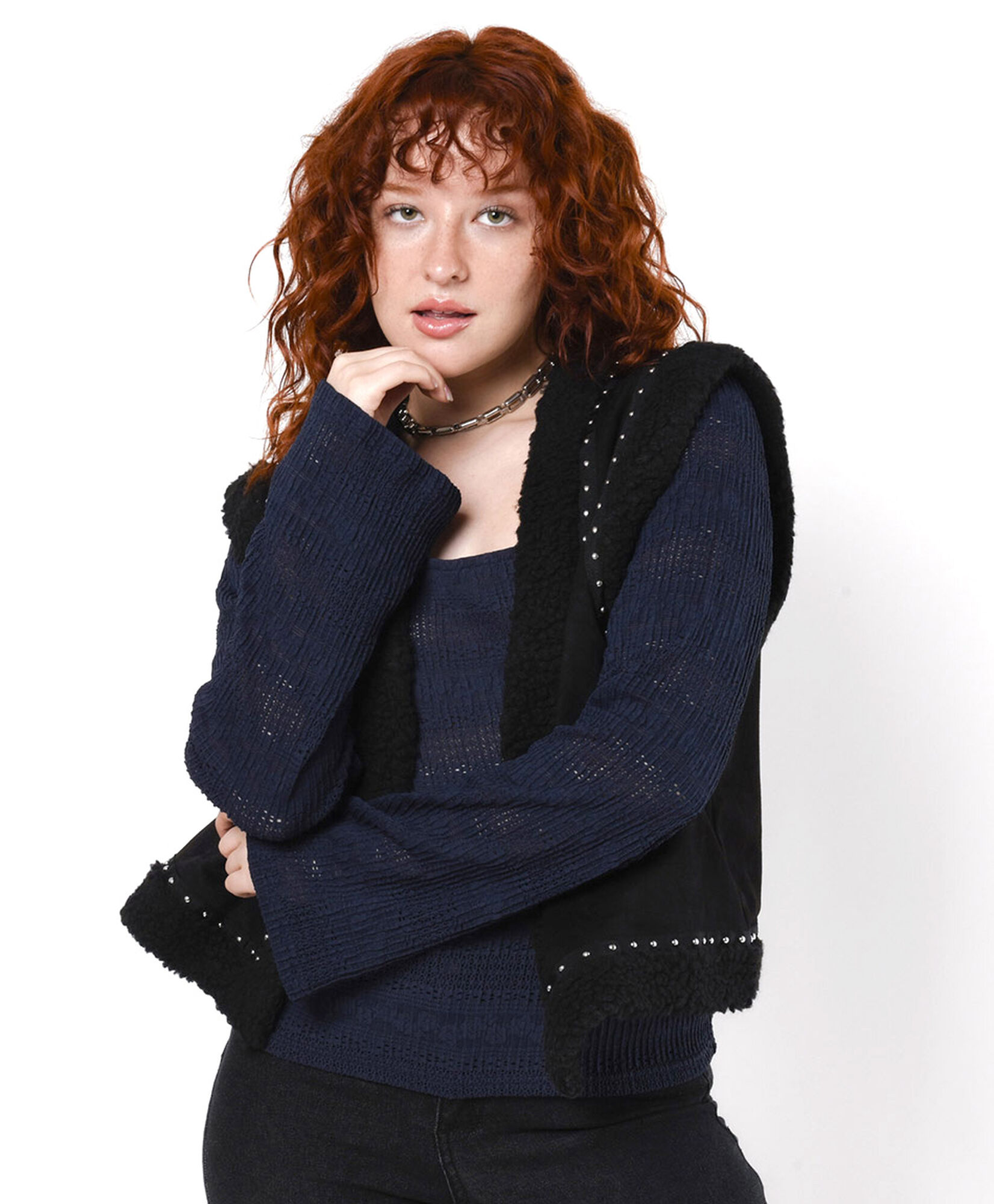 Chaqueta mujer tachas sin mangas Chaqueta mujer tachas sin mangas