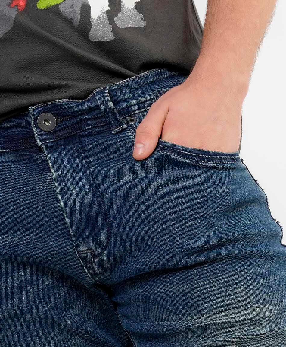 Jeans hombre desgastado slim fit