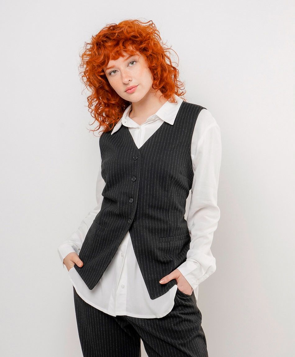 Vest mujer jacquard lineas elegantes