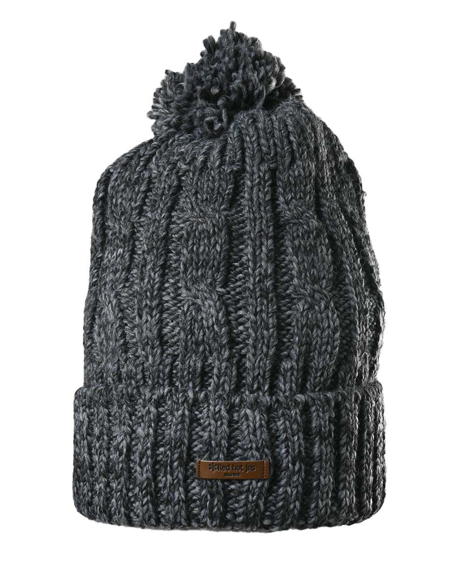 Gorro hombre trenzado pomp&oacute;n