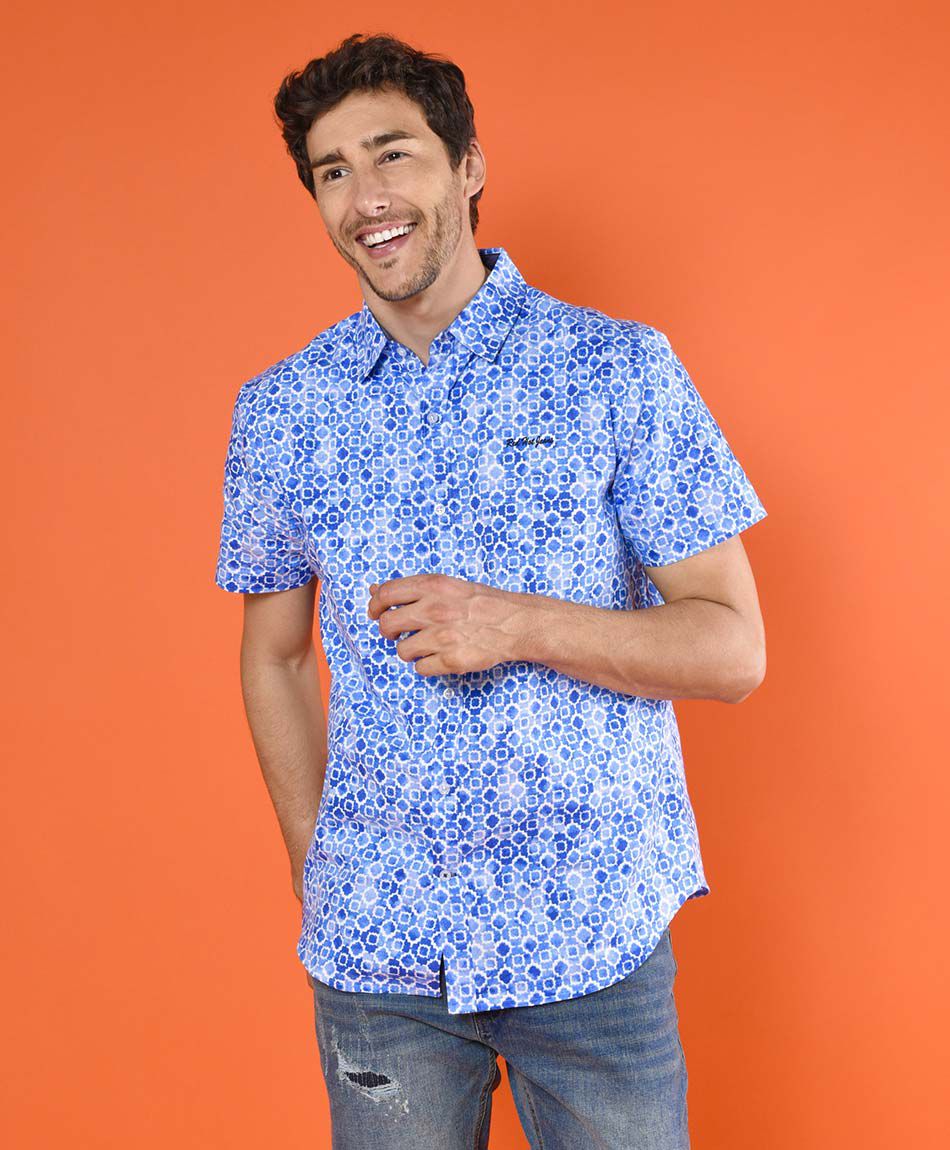 Camisa estampada manga corta