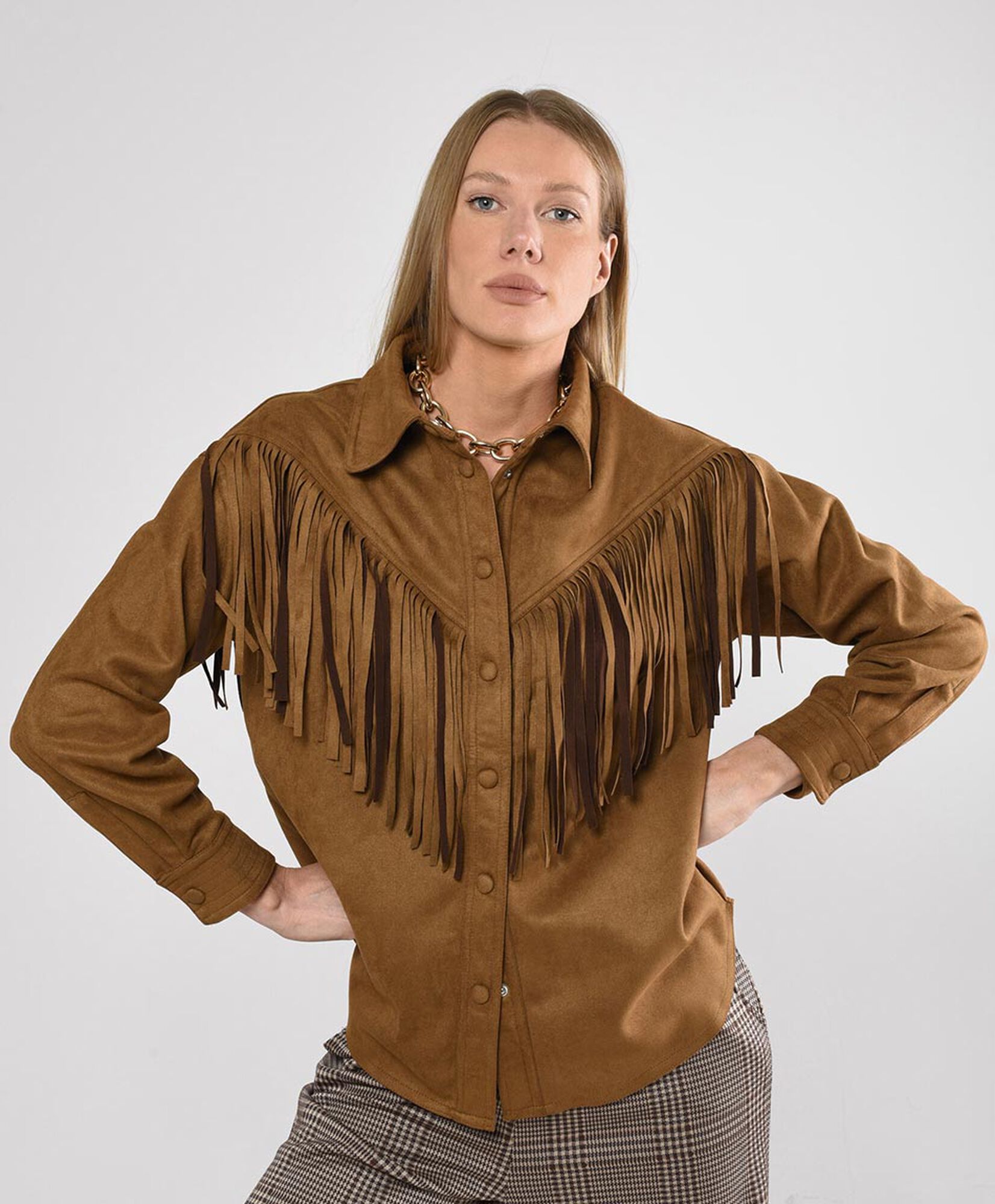 Chaqueta mujer gamuza flecos Chaqueta mujer gamuza flecos