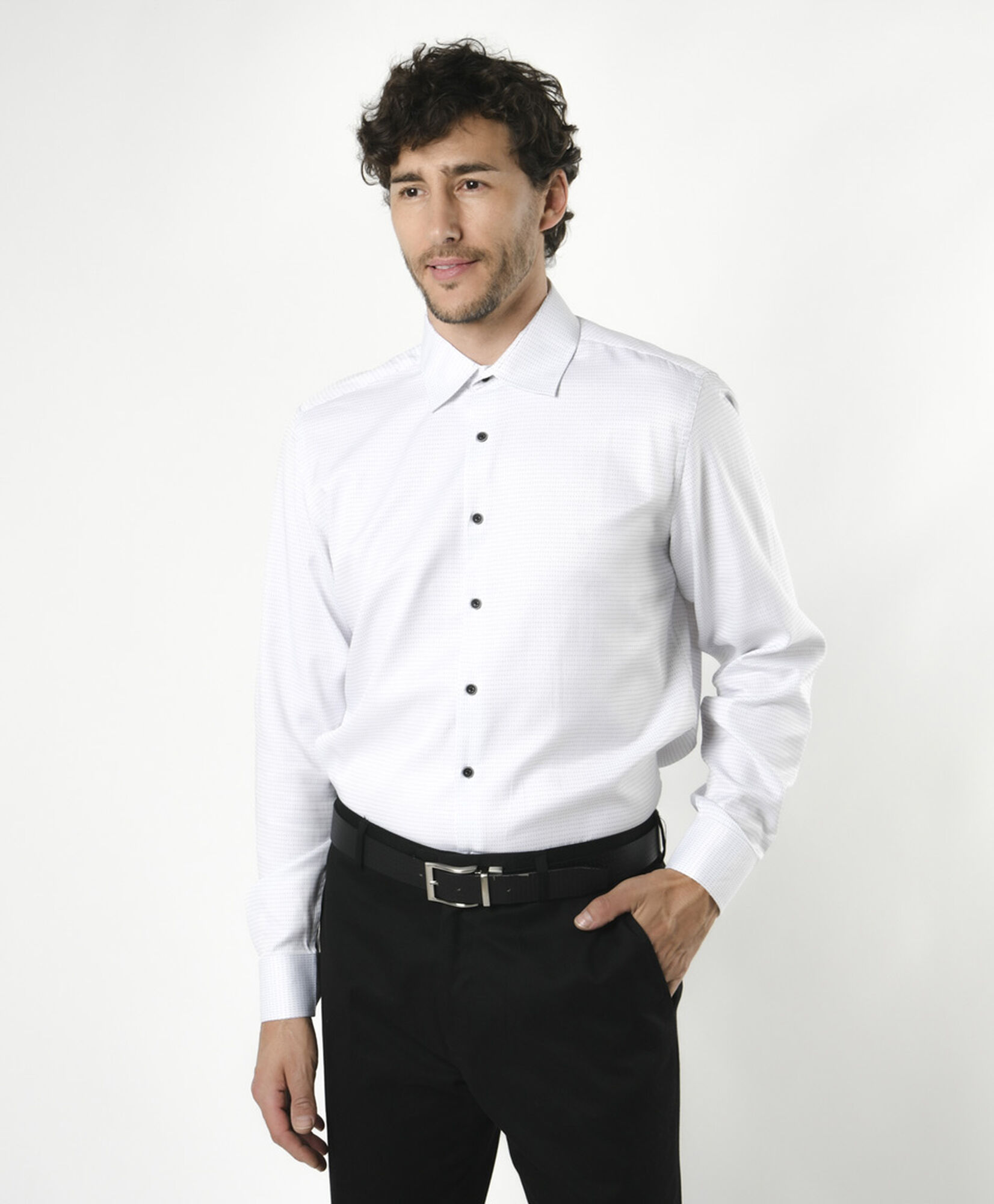 Camisa hombre blanca puntitos Camisa hombre blanca puntitos