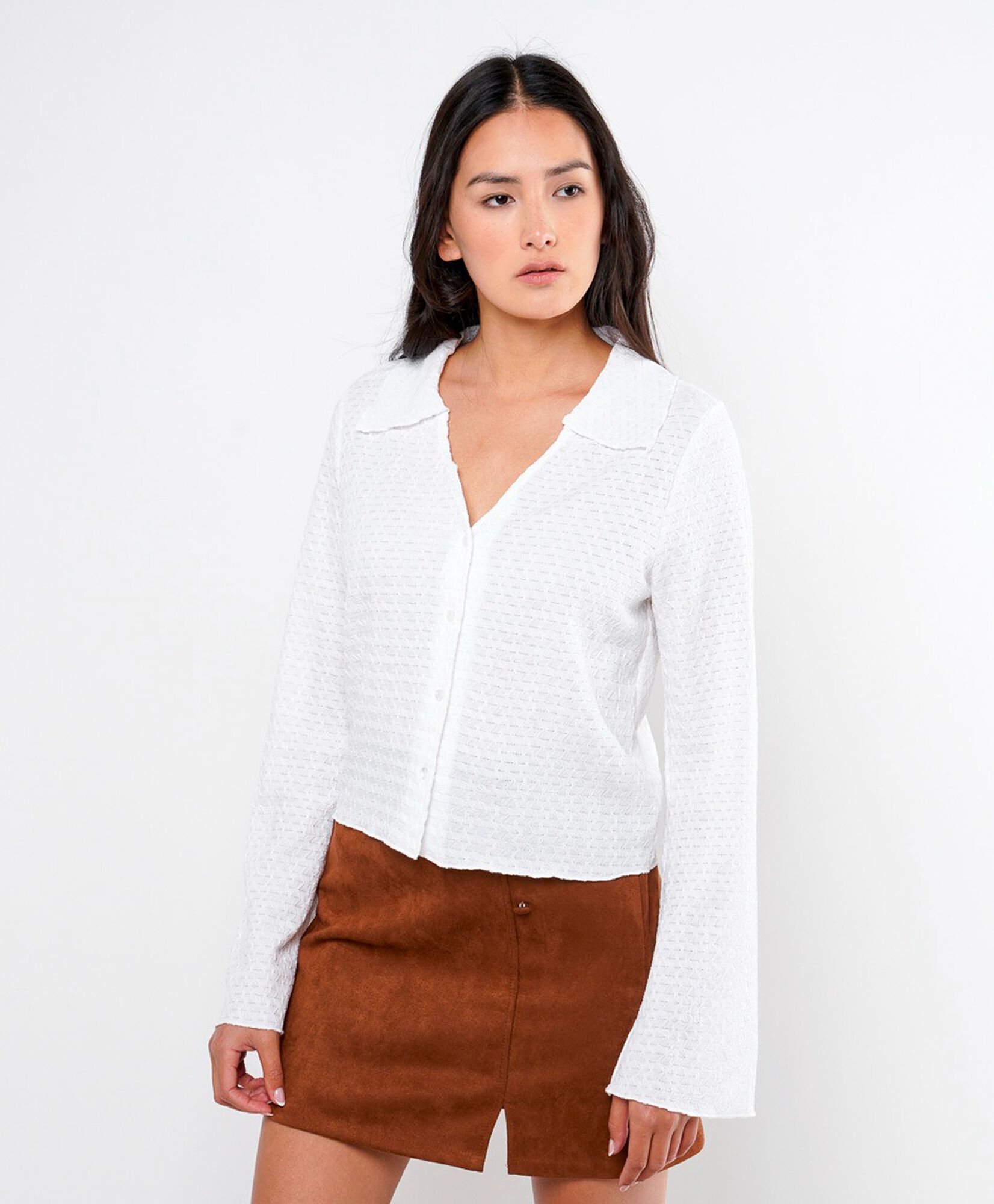 Blusa mujer mini líneas corta Blusa mujer mini líneas corta