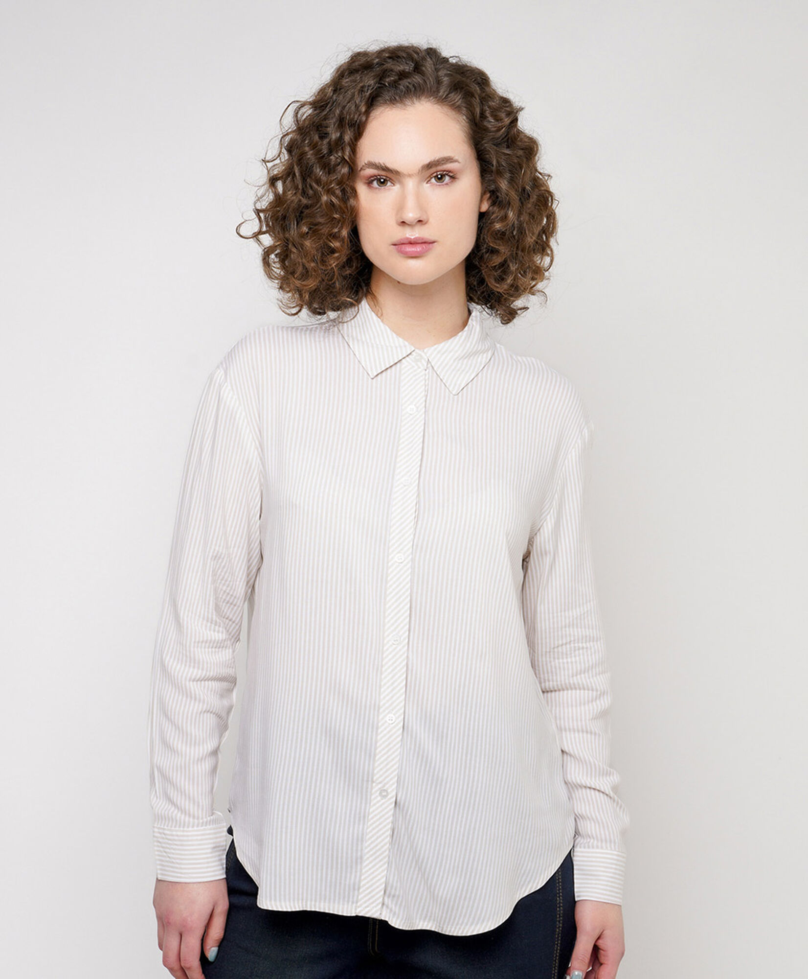 Blusa mujer líneas beige Blusa mujer líneas beige