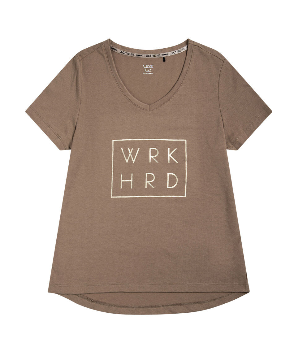 Polera deportiva mujer work hard