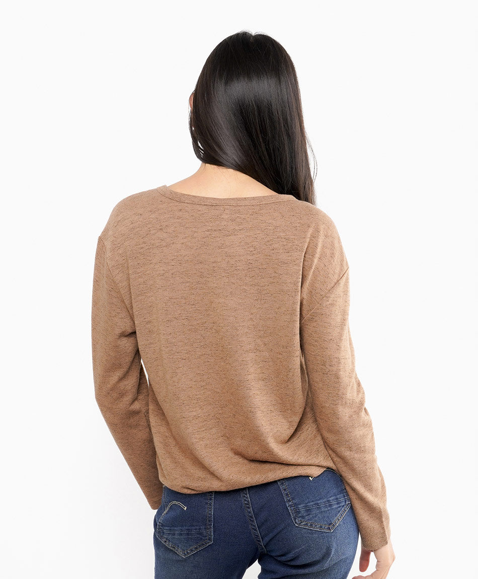 Polera mujer relaxed fit brown