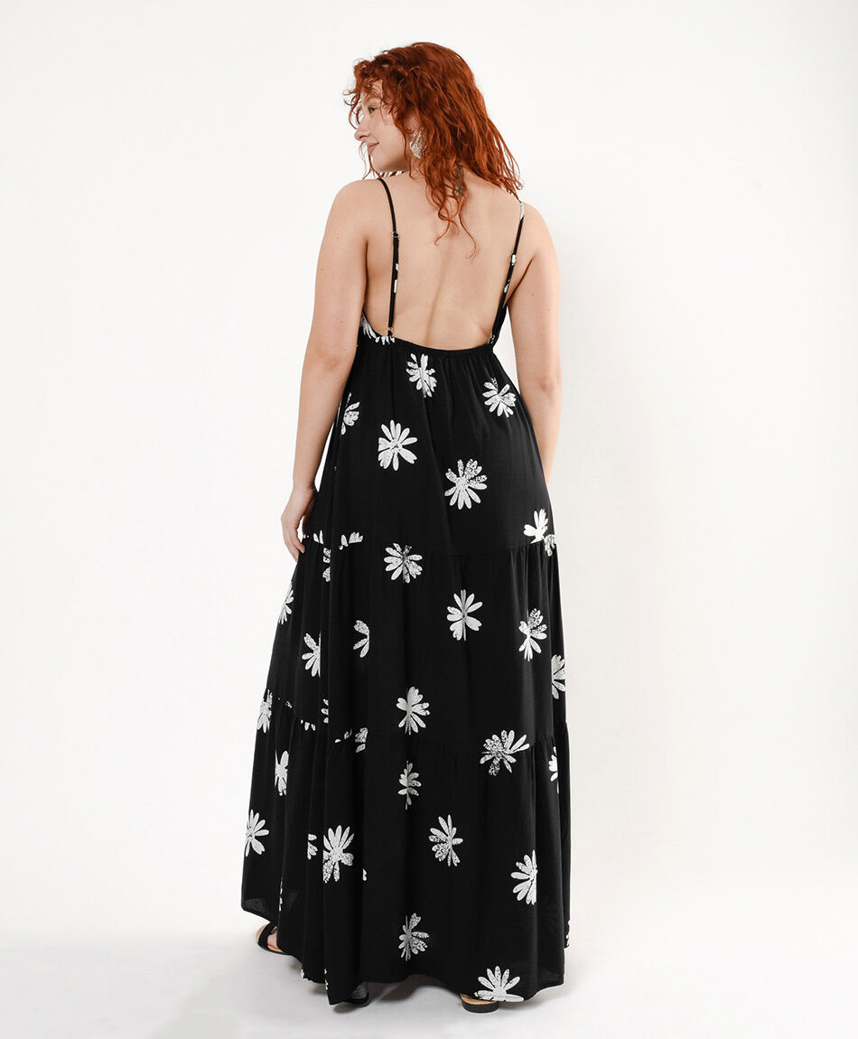 Vestido mujer largo flores