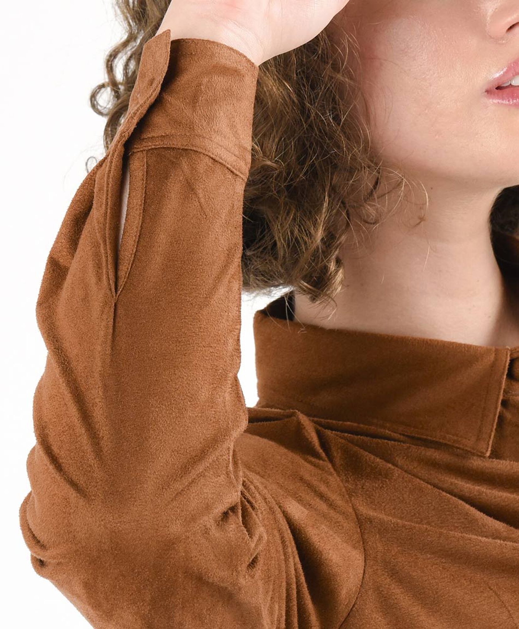 Blusa mujer lisa suede café Blusa mujer lisa suede café