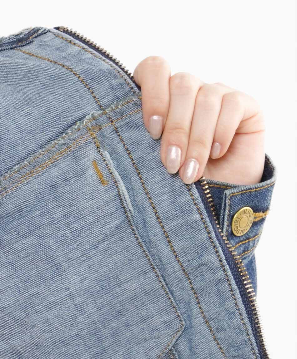 Chaqueta mujer denim sin cuello