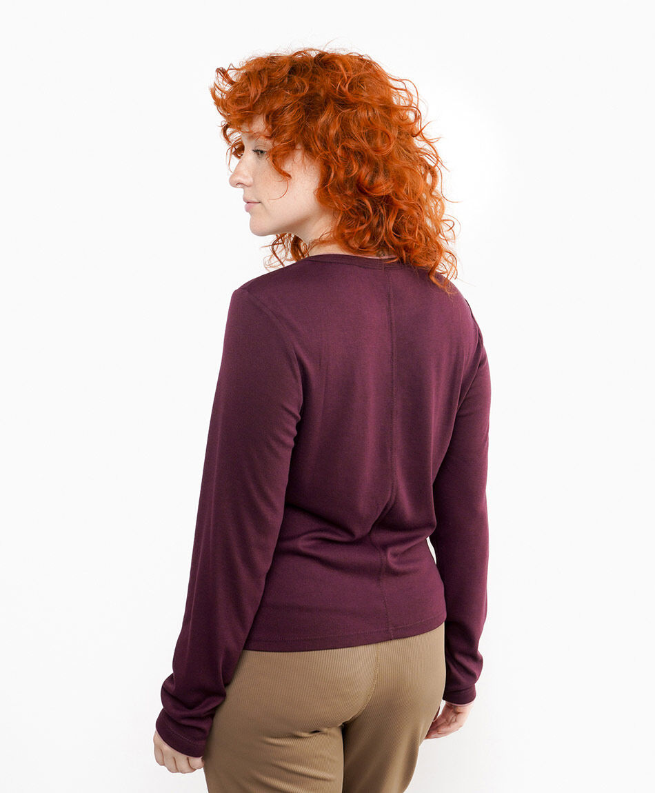 Polera mujer manga larga lisa