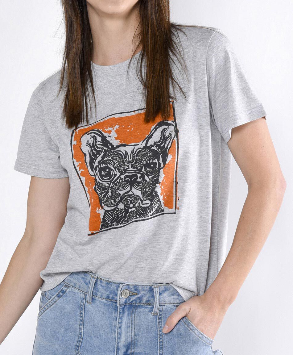 Polera manga corta cuello redondo