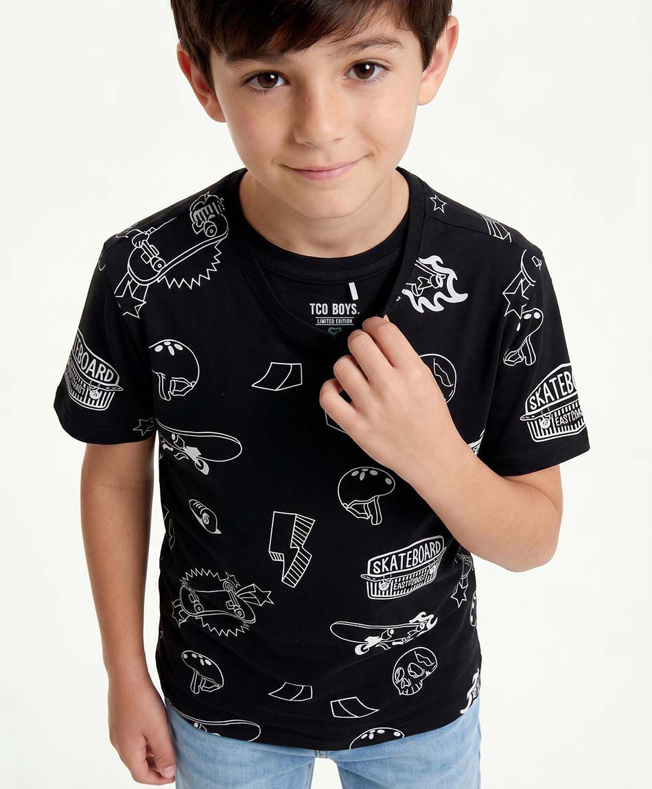 Polera ni&ntilde;o skateboard