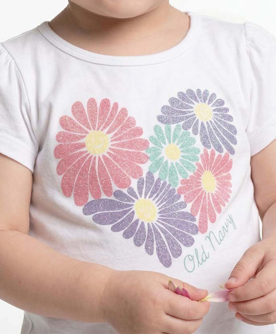 Polera beb&eacute; coraz&oacute;n con flores