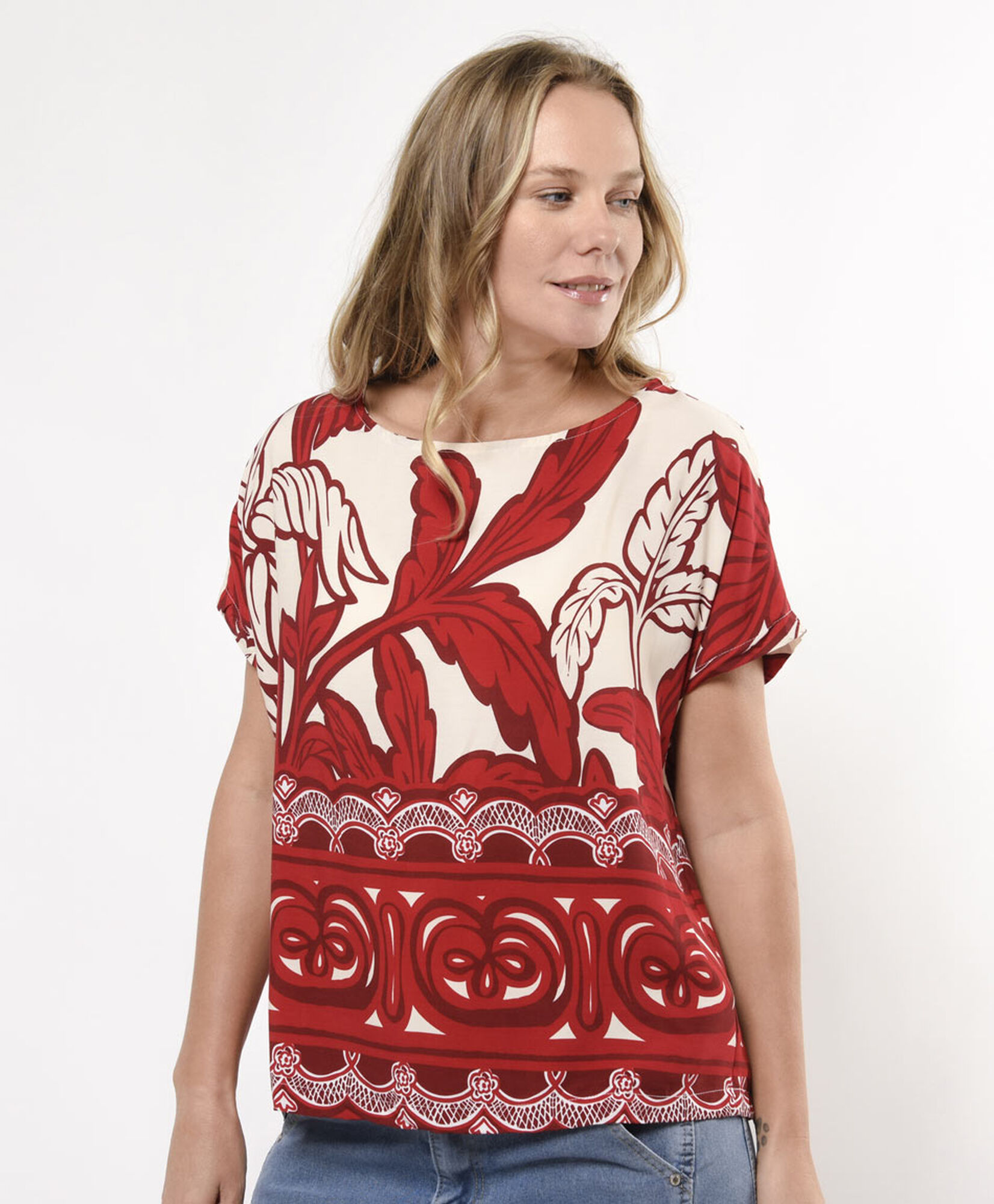 Blusa mujer tropical print Blusa mujer tropical print