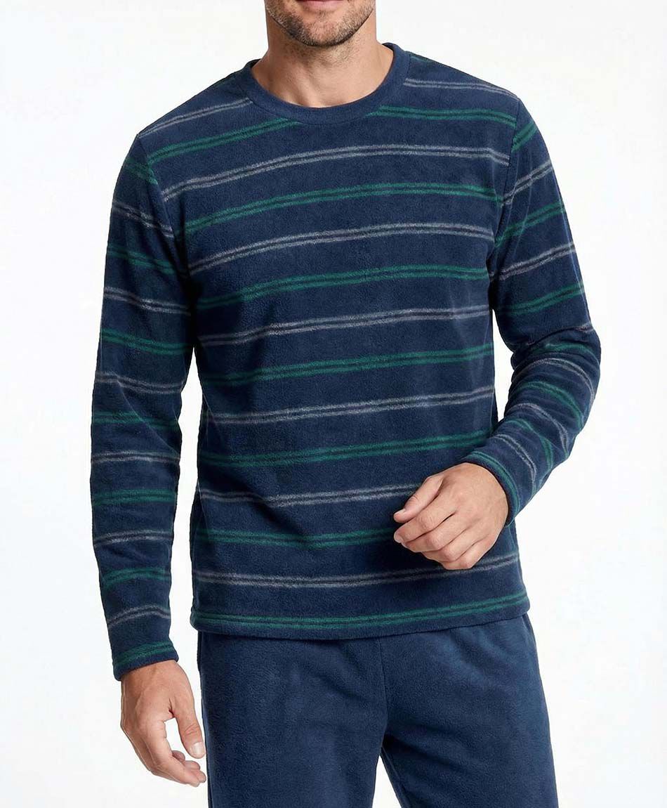 Pijama hombre cuello redondo cl&aacute;sico